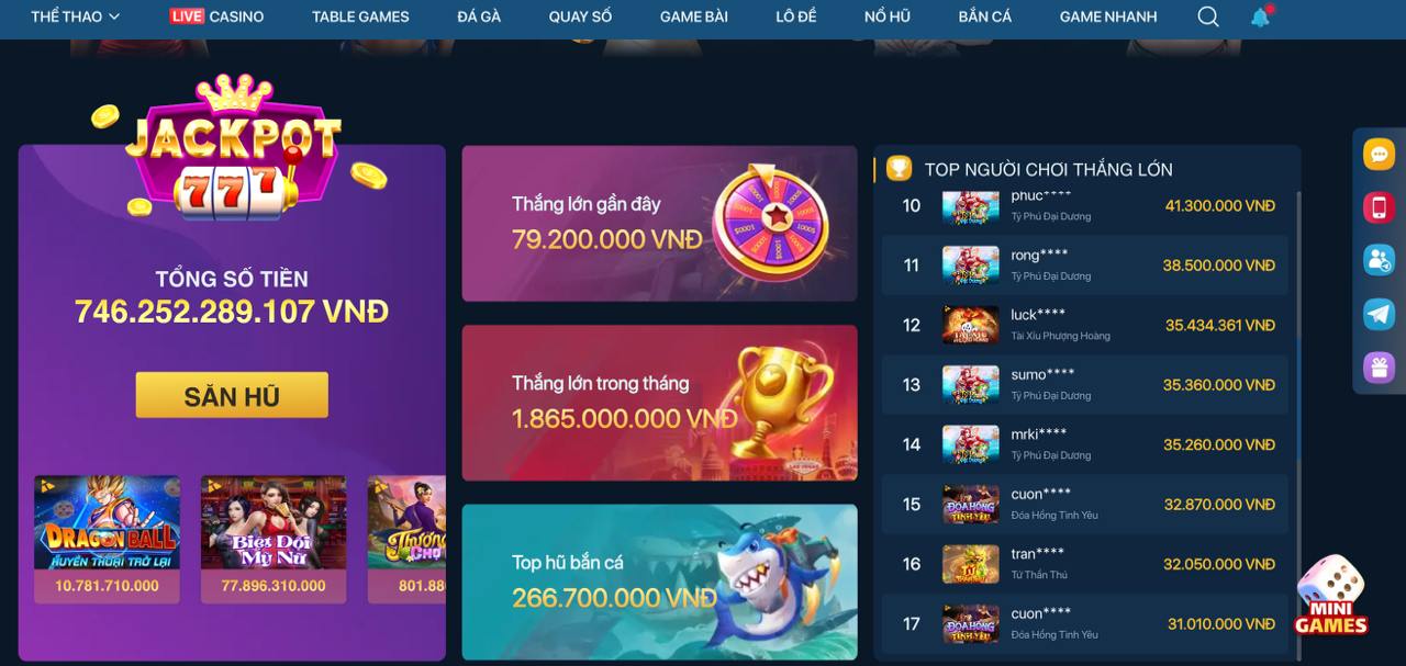 Tính năng Jackpot trong ứng dụng bongdalu818